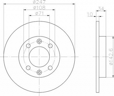 HELLA PAGID 8dd355102061 -  Тормозной диск